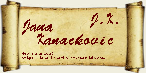 Jana Kanačković vizit kartica